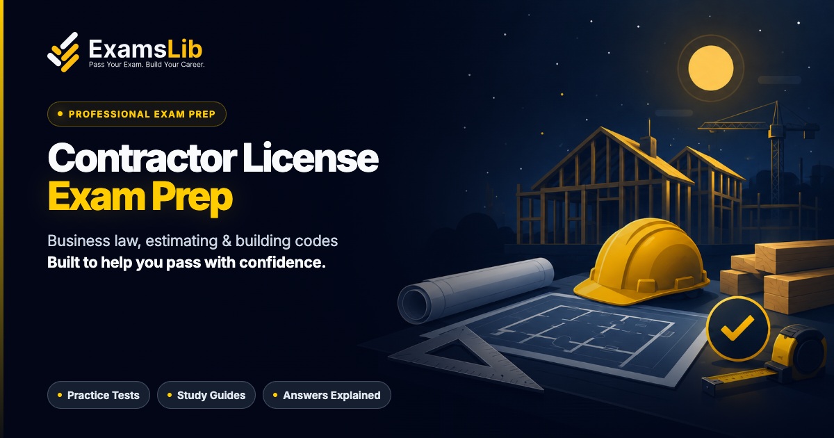 Contractor License Exam original study illustration